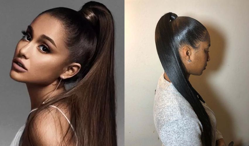 Ponytail with a sleek look