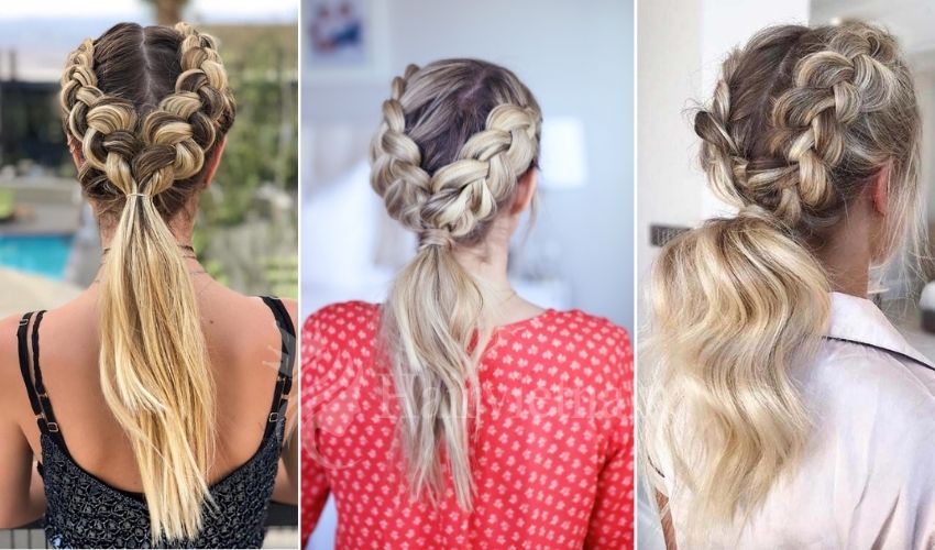 Double French Braid Ponytail