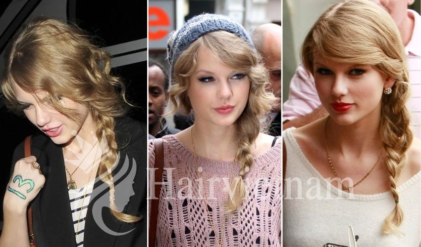 Taylor Swift Casual Loose Side Braided Hairstyle
