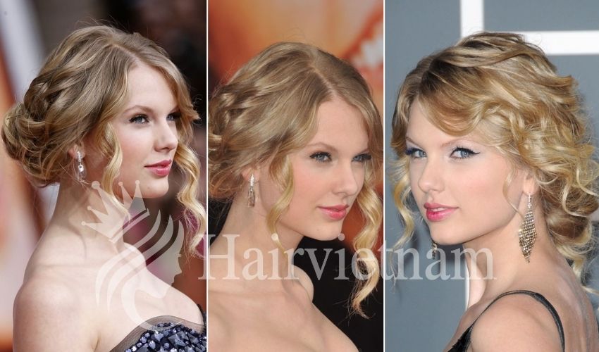 Taylor Swift's updo with a loose knot