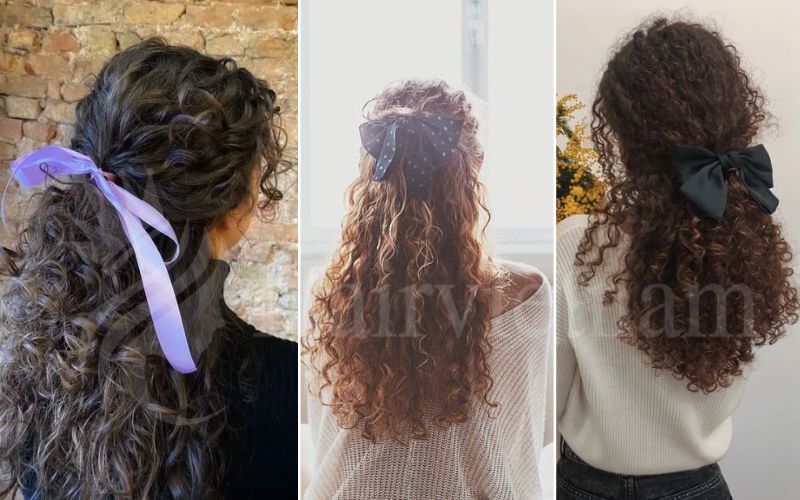Curly Hairstyles with Bows