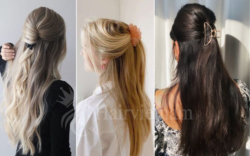 How to do claw clip hairstyle for a Half Up, Half Down