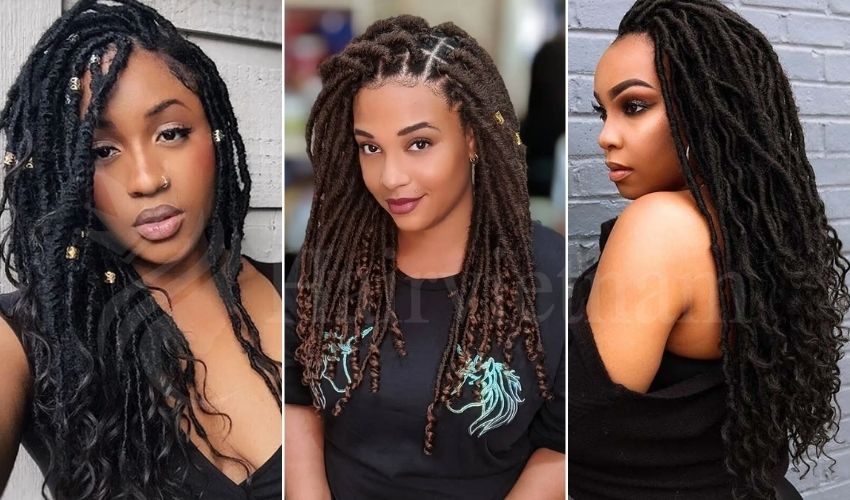 Curly Faux Locs Hairstyles