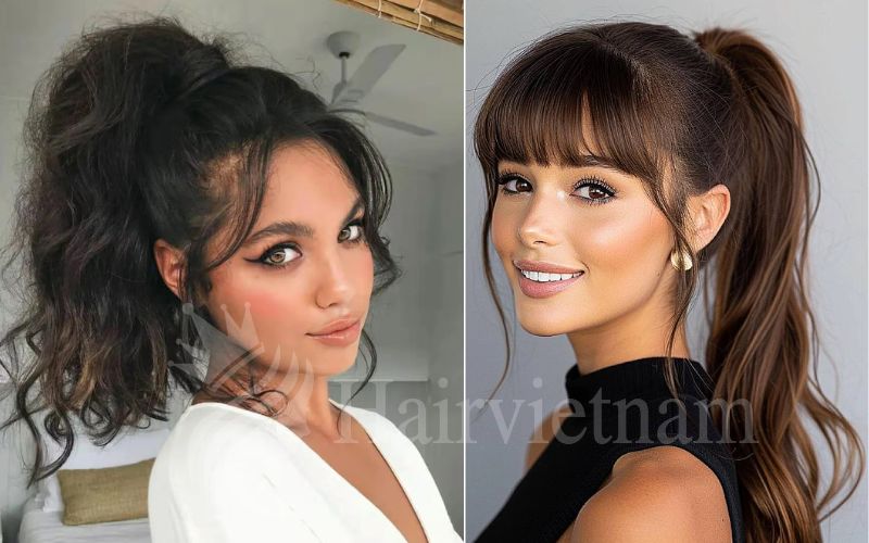 Ponytail Hairstyles with Fringe